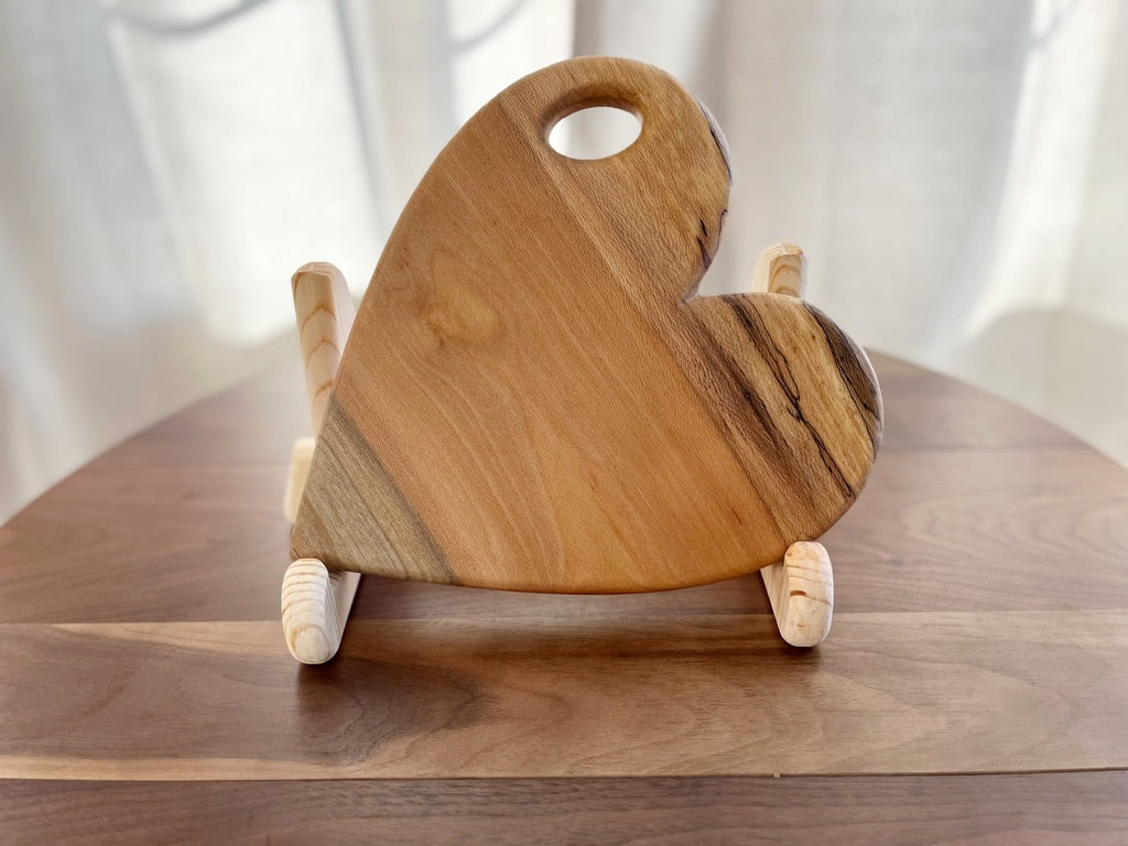 Spalted Sycamore Heart Shaped Charcuterie Board - 10 ¼" x 10 ½" x 1" **