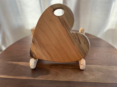 Spalted Sycamore Heart Shaped Charcuterie Board - 10 ¼" x 10 ½" x 1" **