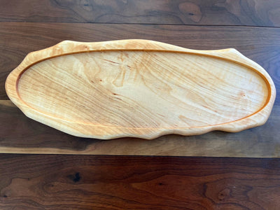 Curly Maple Bread Board w/ Decorative Boarder - Measures: 17 1/4" x 6 1/2 " x 3/4"