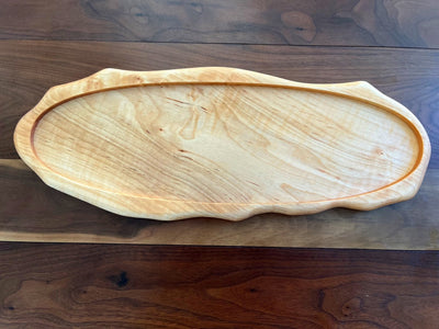 Curly Maple Bread Board w/ Decorative Boarder - Measures: 17 1/4" x 6 1/2 " x 3/4"