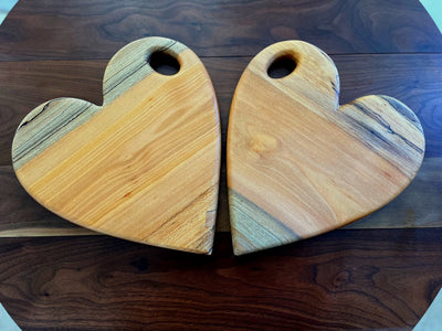Spalted Sycamore Heart Shaped Charcuterie Board - 10 ¼" x 10 ½" x 1" **