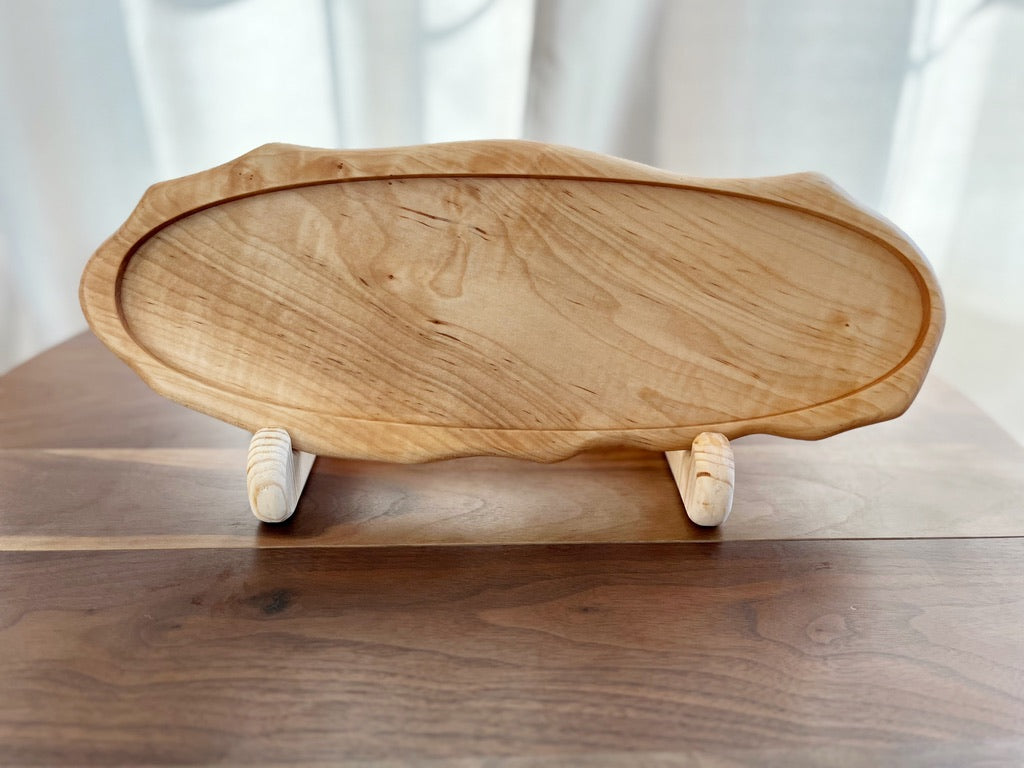 Curly Maple Bread Board w/ Decorative Boarder - Measures: 17 1/4" x 6 1/2 " x 3/4"