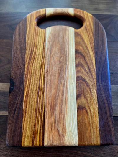 Ash, Canarywood, & Walnut Cutting Board