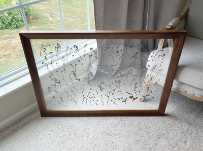 24" x 36" Floating Florals in  Custom Made Walnut Frame