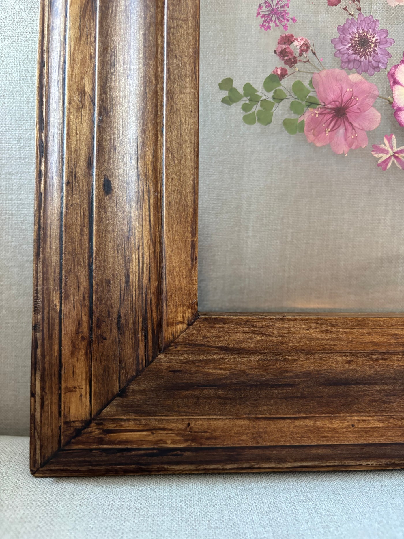 8” x 10” Floating Florals in Pine Frame Painted in Annie Sloan Chalk Paint & Wax (coastal colors)