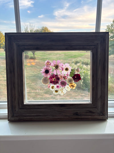 8” x 10” Floating Florals in Pine Frame Painted in Annie Sloan Chalk Paint & Wax (coastal colors)