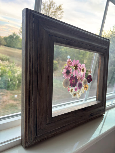8” x 10” Floating Florals in Pine Frame Painted in Annie Sloan Chalk Paint & Wax (coastal colors)