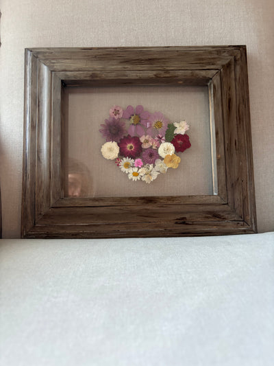 8” x 10” Floating Florals in Pine Frame Painted in Annie Sloan Chalk Paint & Wax (coastal colors)