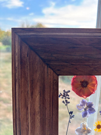 8” x 10” Floating Florals in Pine Frame Painted in Annie Sloan Chalk Paint & Wax (coastal colors)