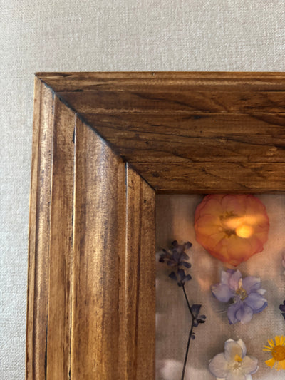 8” x 10” Floating Florals in Pine Frame Painted in Annie Sloan Chalk Paint & Wax (coastal colors)