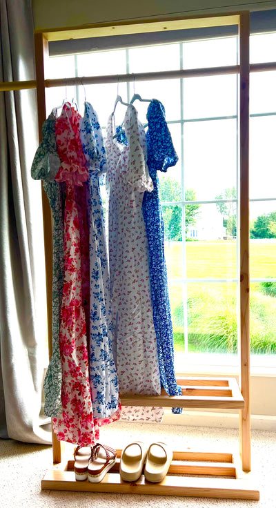 Free Standing Wooden Clothing Rack