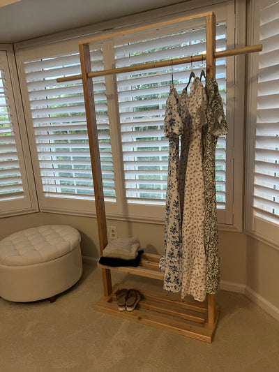 Free Standing Wooden Clothing Rack