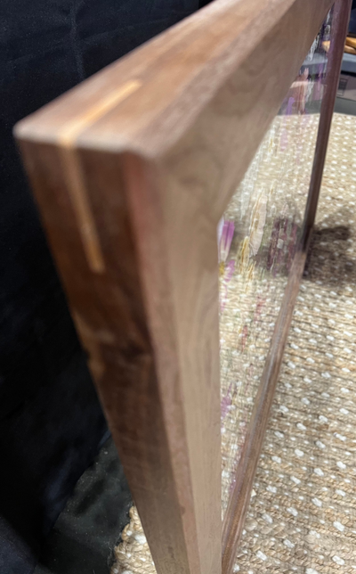 Mixed Floating Wild Flowers in Custom Walnut - 39 1/2" x 27 1/2"