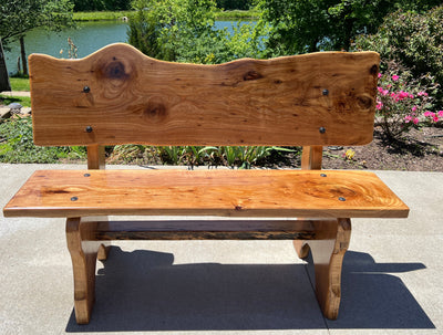 Custom Rustic Live Edge Maple Bench