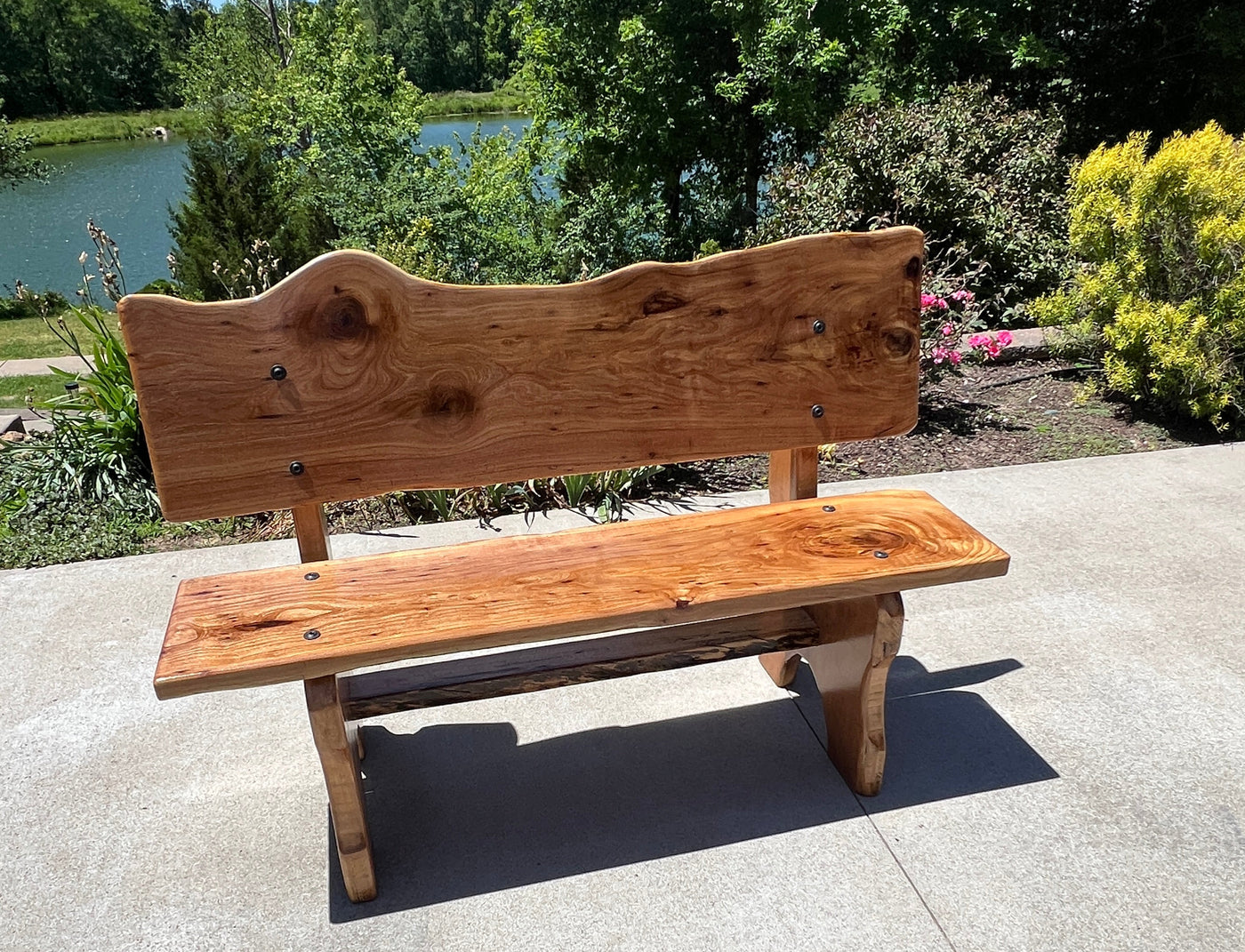 Custom Rustic Live Edge Maple Bench
