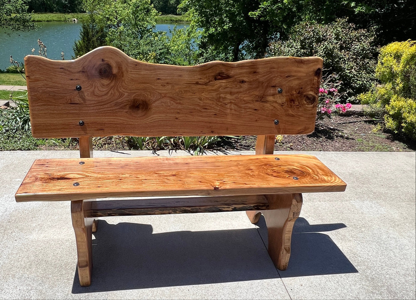Custom Rustic Live Edge Maple Bench