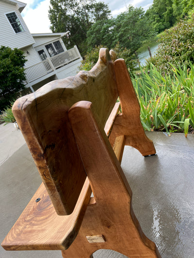 Custom Rustic Live Edge Maple Bench