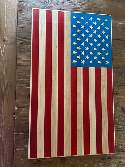Hard Maple United States of America Flag Cutting Board  - 23 1/2" x 12 3/4" x 1"