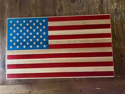 Hard Maple United States of America Flag Cutting Board  - 23 1/2" x 12 3/4" x 1"