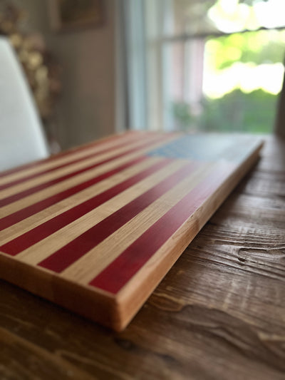 Hard Maple United States of America Flag Cutting Board  - 23 1/2" x 12 3/4" x 1"
