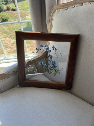 12"x 12" Floating Florals in Custom Made Walnut Frame