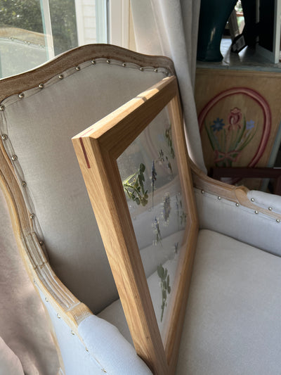16" x 20" Floating Florals in Custom Made Hickory Frame