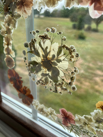 12"x 12" Floating Florals in Custom Made Walnut Frame