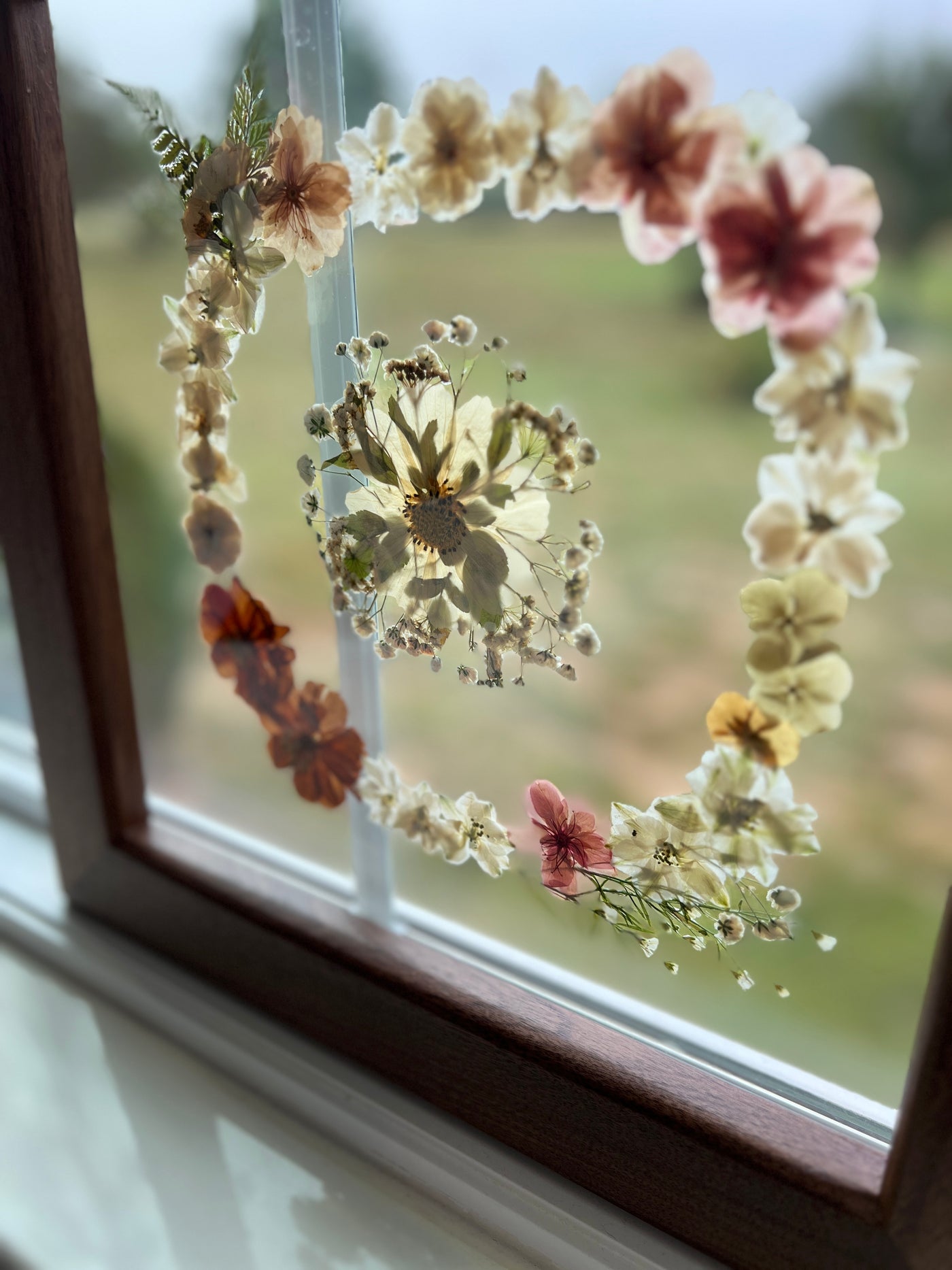 12"x 12" Floating Florals in Custom Made Walnut Frame