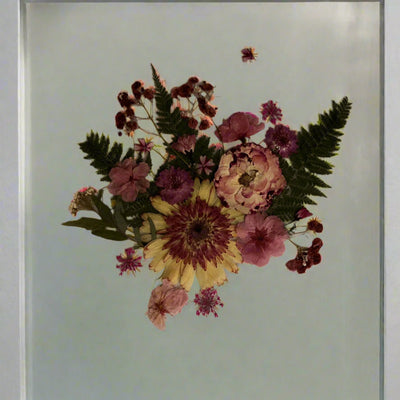 12" x 12" Floating Pressed Florals- Acrylic Panel Display