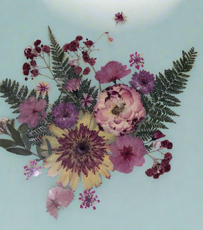 12" x 12" Floating Pressed Florals- Acrylic Panel Display