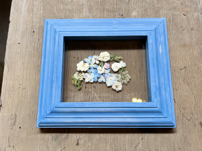 8” x 10” Floating Florals in Pine Frame Painted in Annie Sloan Chalk Paint & Wax (coastal colors)