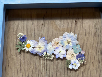 8” x 10” Floating Florals in Pine Frame Painted in Annie Sloan Chalk Paint & Wax (coastal colors)
