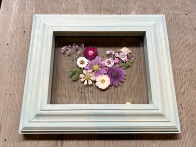 8” x 10” Floating Florals in Pine Frame Painted in Annie Sloan Chalk Paint & Wax (coastal colors)