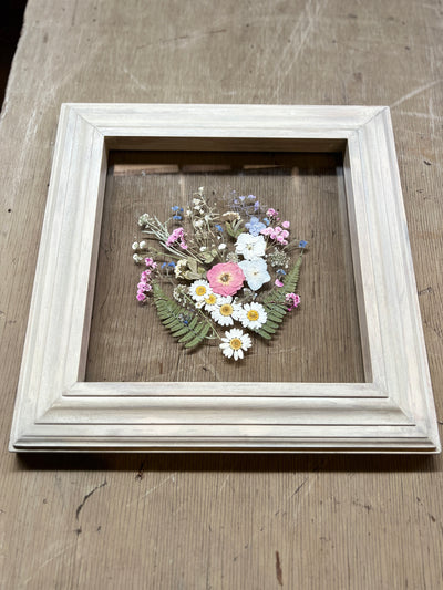 8” x 10” Floating Florals in Pine Frame Painted in Annie Sloan Chalk Paint & Wax (coastal colors)