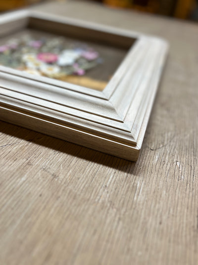 8” x 10” Floating Florals in Pine Frame Painted in Annie Sloan Chalk Paint & Wax (coastal colors)