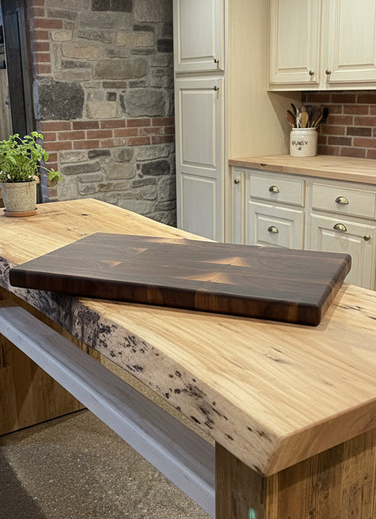 20 1/4” x 10 3/4” x 1 1/4” Walnut Luxury End Grain Cutting Board