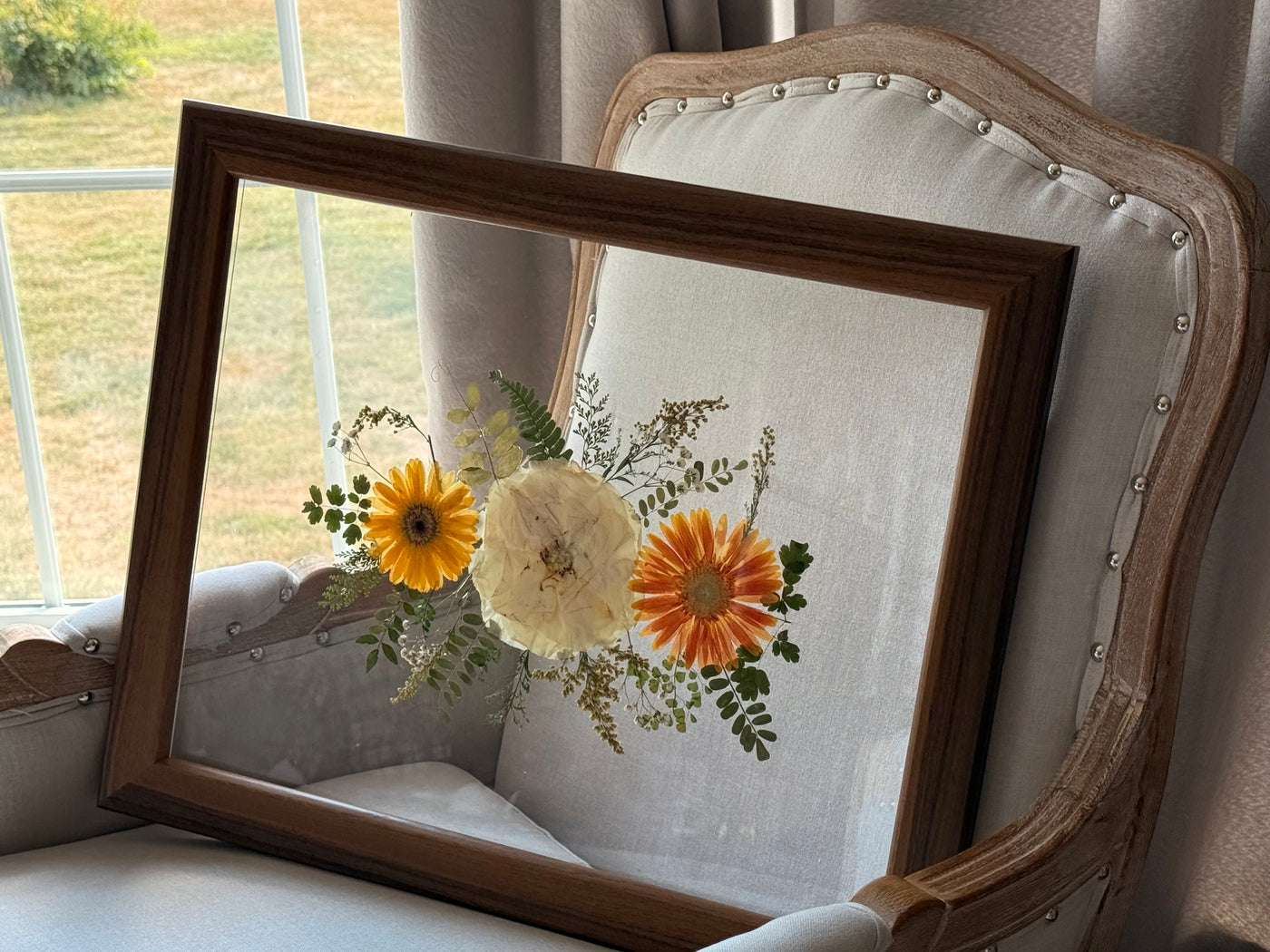 12"x 12" floating floral - fall colors- #1