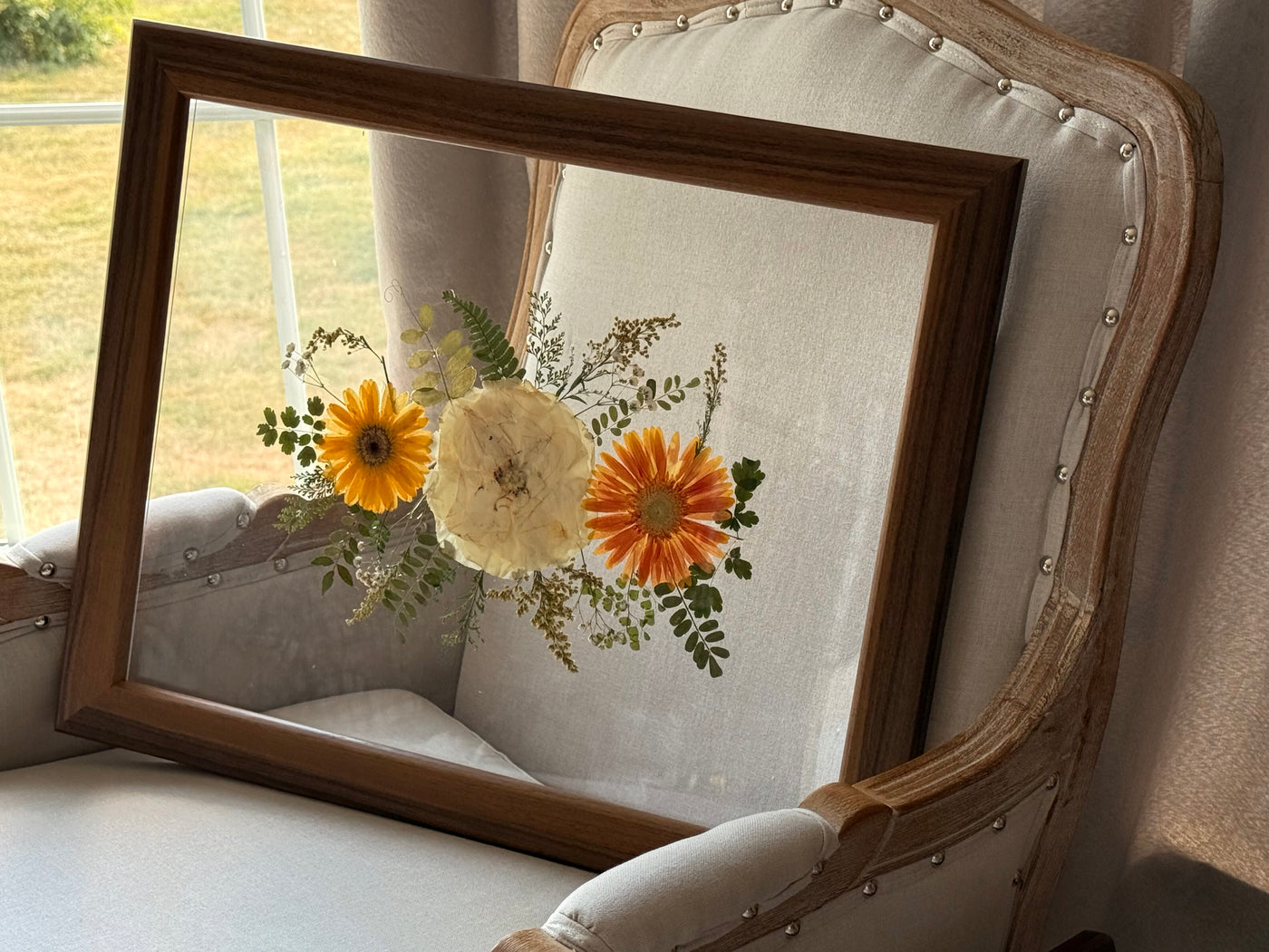 12"x 12" floating floral - fall colors- #1