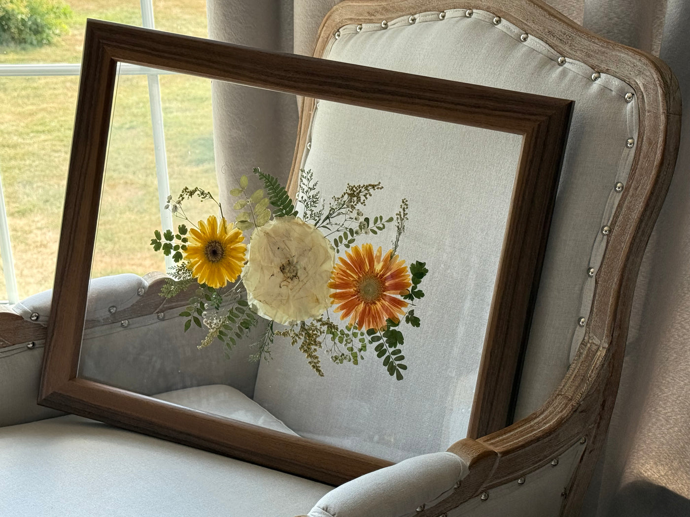 12"x 12" floating floral - fall colors- #1