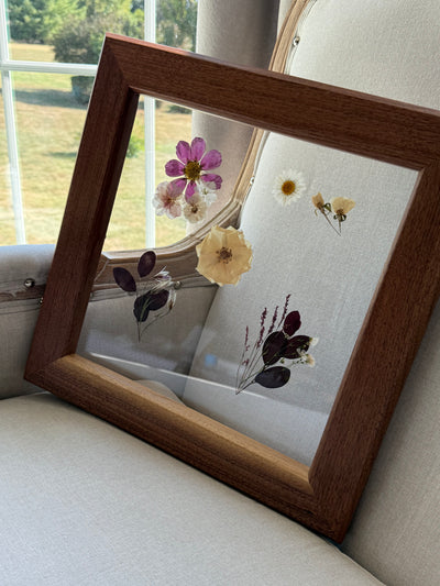 12"x 12" Floating Florals in Custom Made Walnut Frame