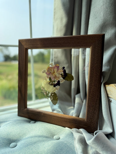 12"x 12" Floating Florals in Custom Made Walnut Frame