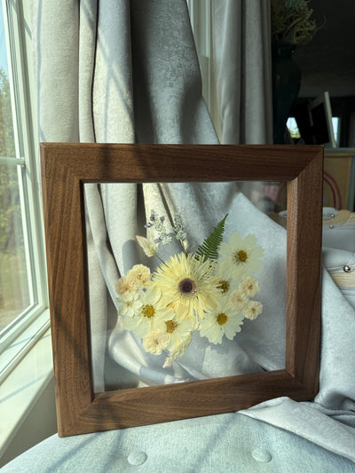 12"x 12" Floating Florals in Custom Made Walnut Frame