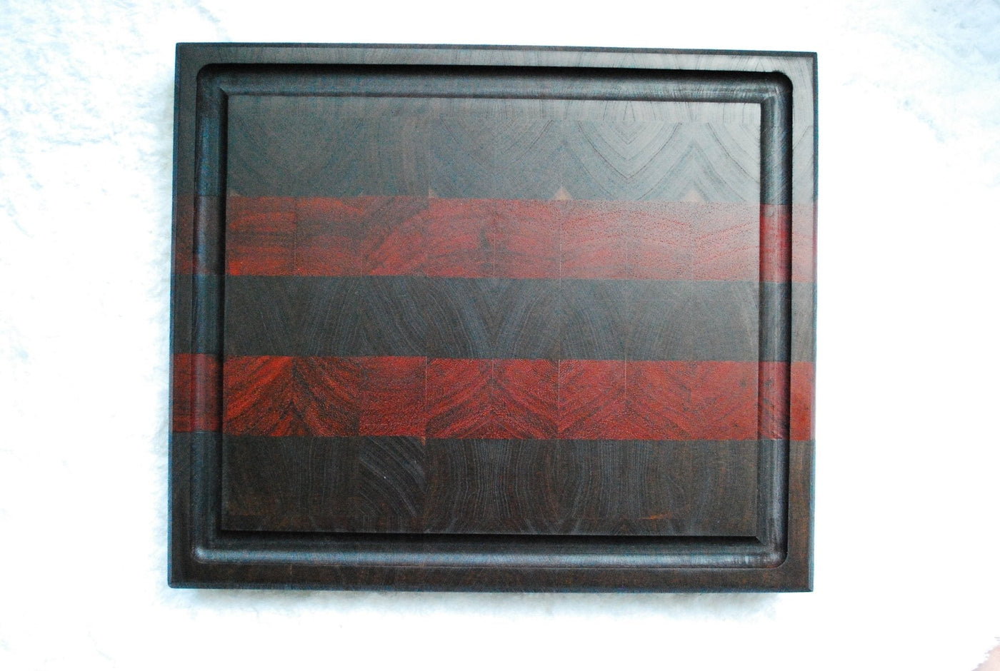 Custom Walnut & Padauk Luxury End Grain Cutting Board w/ Juice Groove - Two Cuts Carpentry